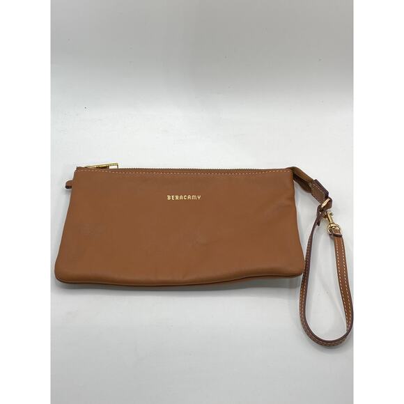 BERACAMY Women's Brown Leather Square Wrist Wallet - Picture 1 of 7